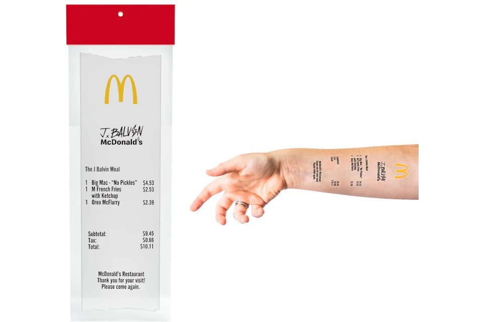 J Balvin x McDonald's Receipt Sticker Multi