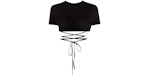 Jacquemus Wraparound Cropped T-Shirt Black