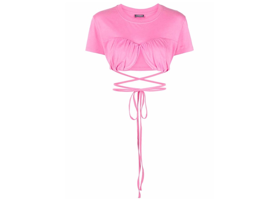 Pre-owned Jacquemus Wraparound Cropped T-shirt T-shirt Pink