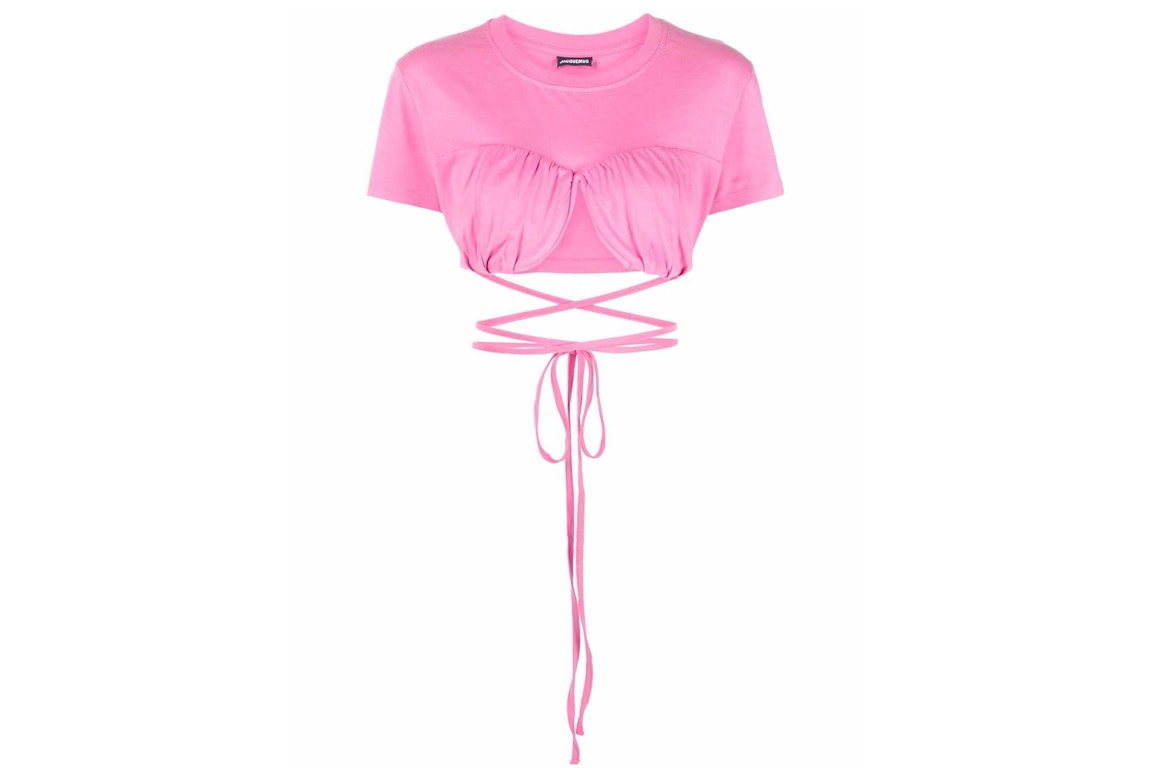 Pre-owned Jacquemus Wraparound Cropped T-shirt T-shirt Pink