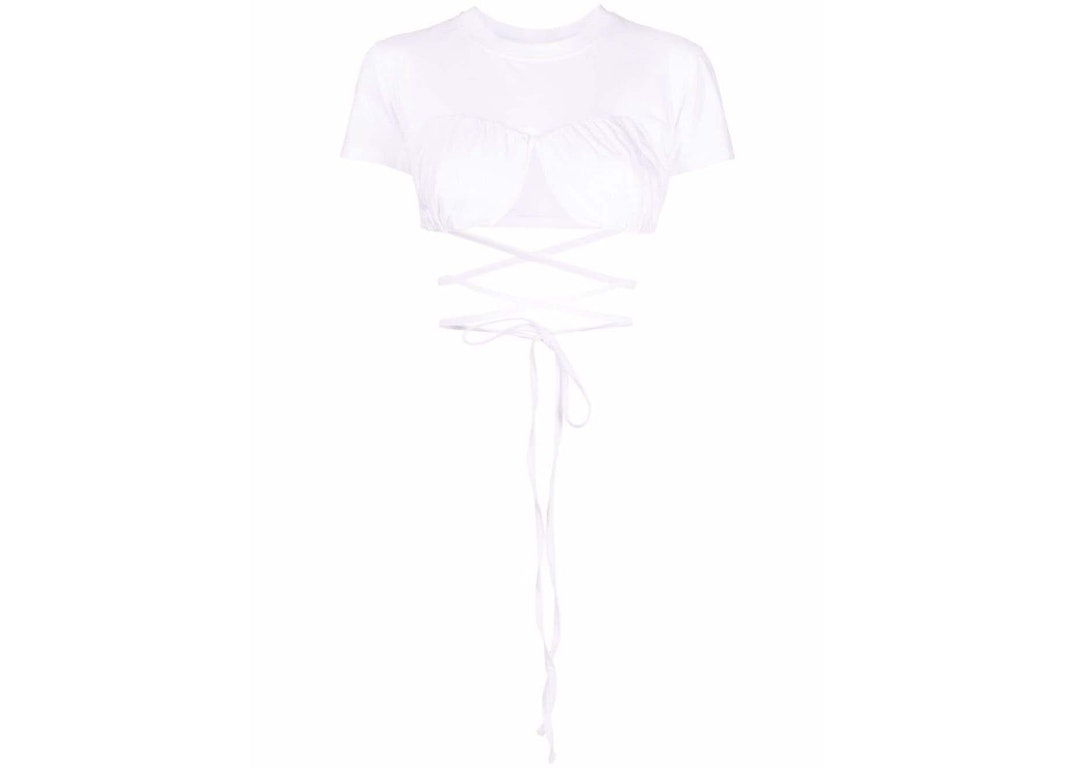 Pre-owned Jacquemus Wraparound Cropped T-shirt T-shirt White
