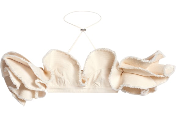 Jacquemus La Brassiere Artichaut Bralette con volantes BLANCO ROTO