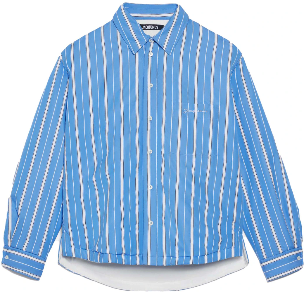Aries Monogram-Pattern Striped Cotton Shirt