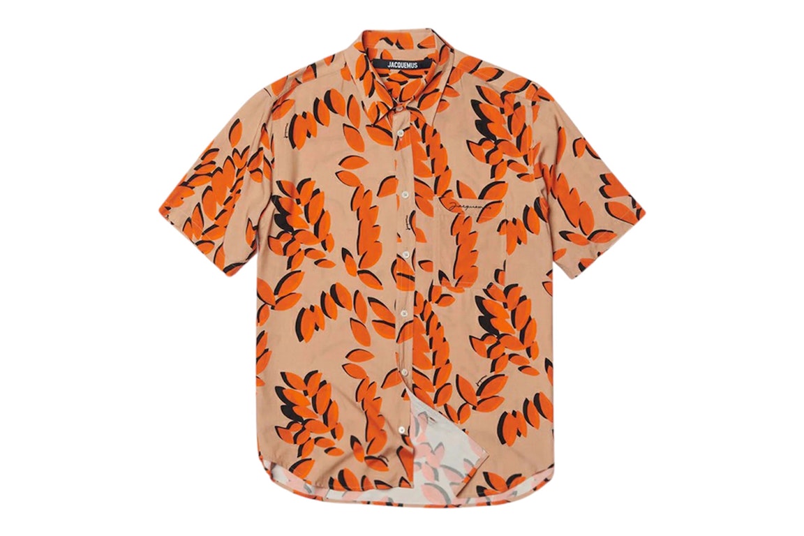 Pre-owned Jacquemus La Chemise Melo Leaves Print Shirt Orange