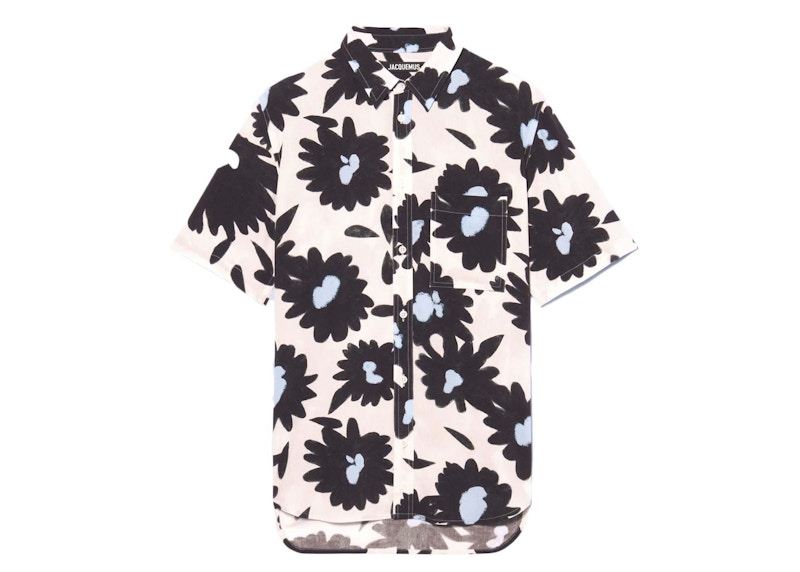 Jacquemus La Chemise Melo Short Sleeve Shirt Print Dark Navy