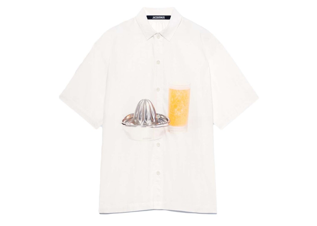 Pre-owned Jacquemus La Chemise Moisson Orange Press Short Sleeved Shirt White
