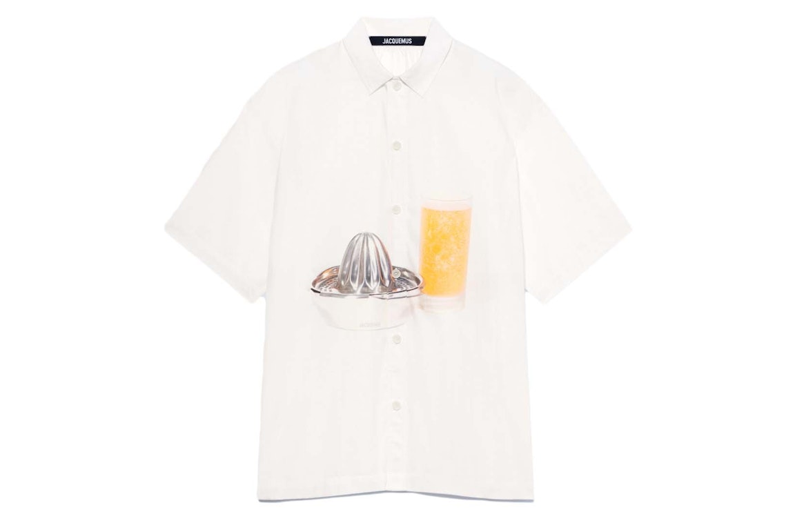 Pre-owned Jacquemus La Chemise Moisson Orange Press Short Sleeved Shirt White