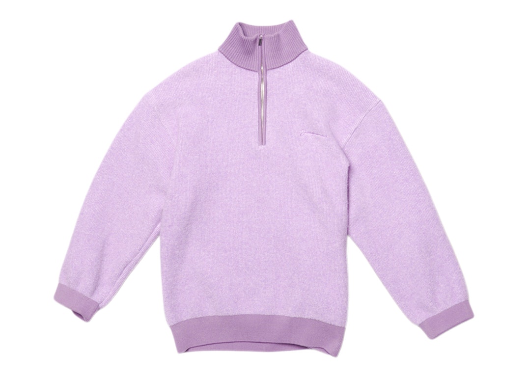 Pre-owned Jacquemus La Maille Berger Zip Collar Sweater Light Purple