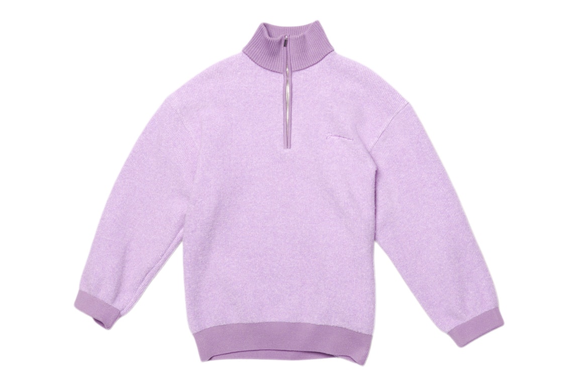 Pre-owned Jacquemus La Maille Berger Zip Collar Sweater Light Purple