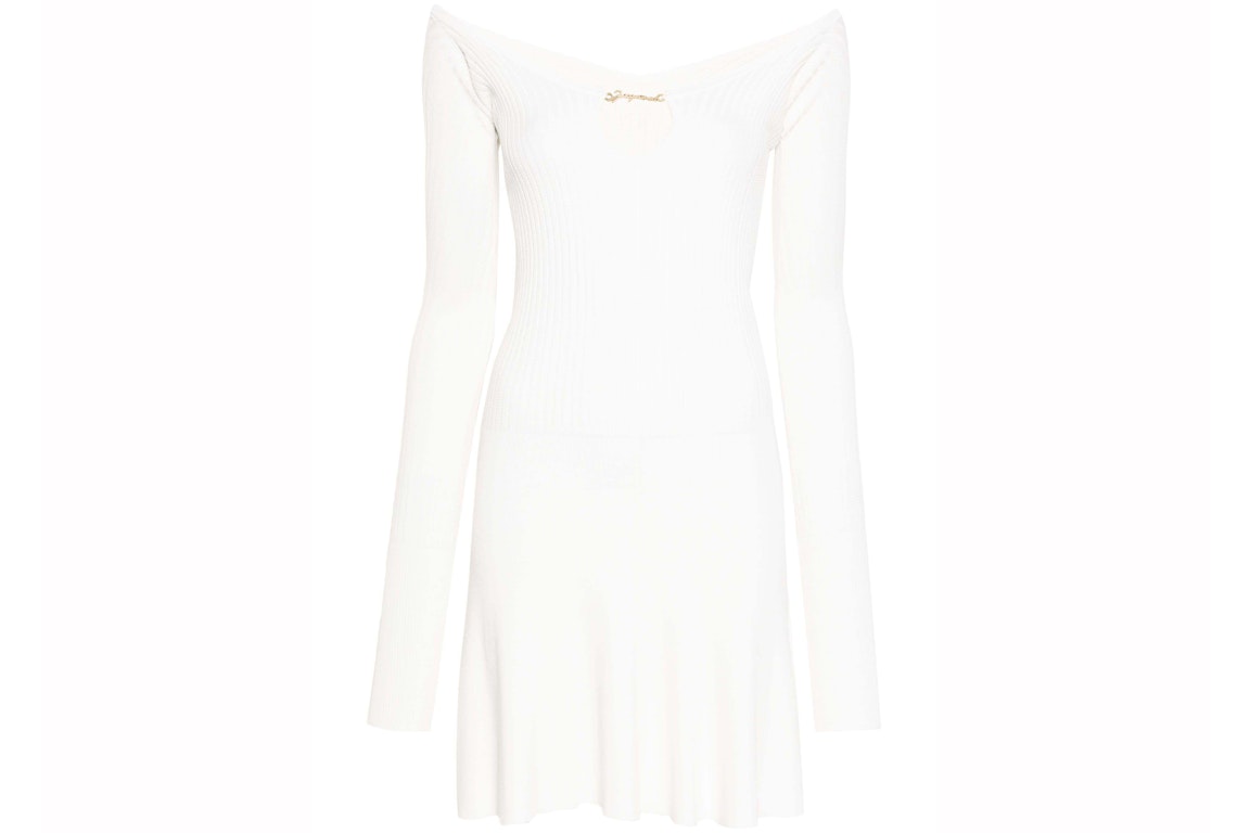 Pre-owned Jacquemus La Mini Robe Pralu Dress Off White