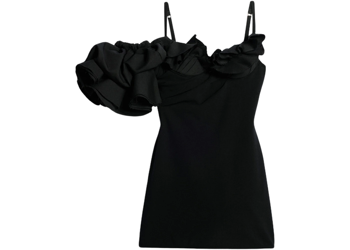 Jacquemus La Robe Duna Ruffed Mini Dress Black - SS23 - US