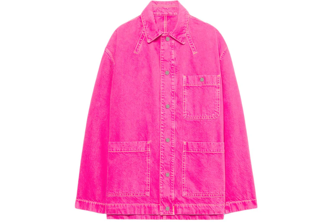 Jacquemus La Veste De Nimes Yelo Denim Workwear Jacket Pink