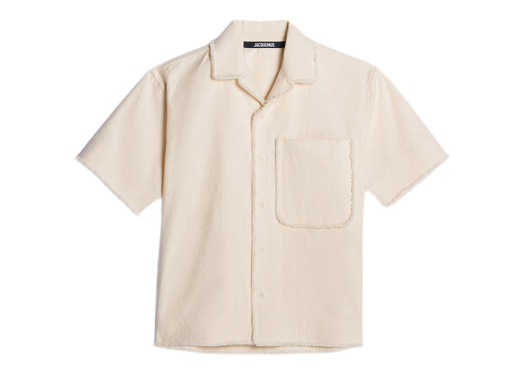Pre-owned Jacquemus La Chemise Artichaut Boxy Frayed Shirt Off-white