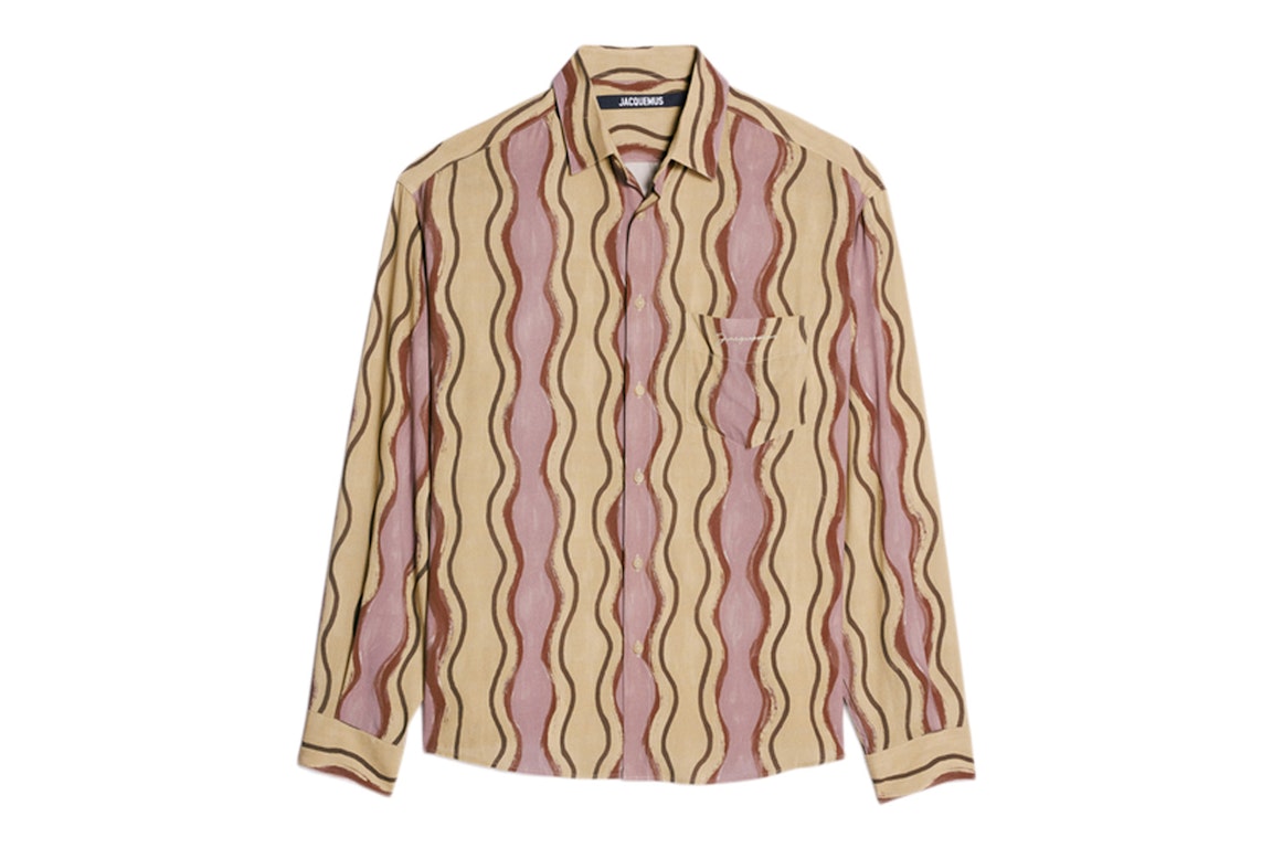 Pre-owned Jacquemus La Chemise Simon Desert Waves Shirt Print Brown Waves Stripe