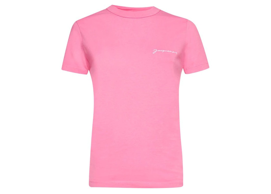 Pre-owned Jacquemus Ladies Embroidered Logo T-shirt Pink
