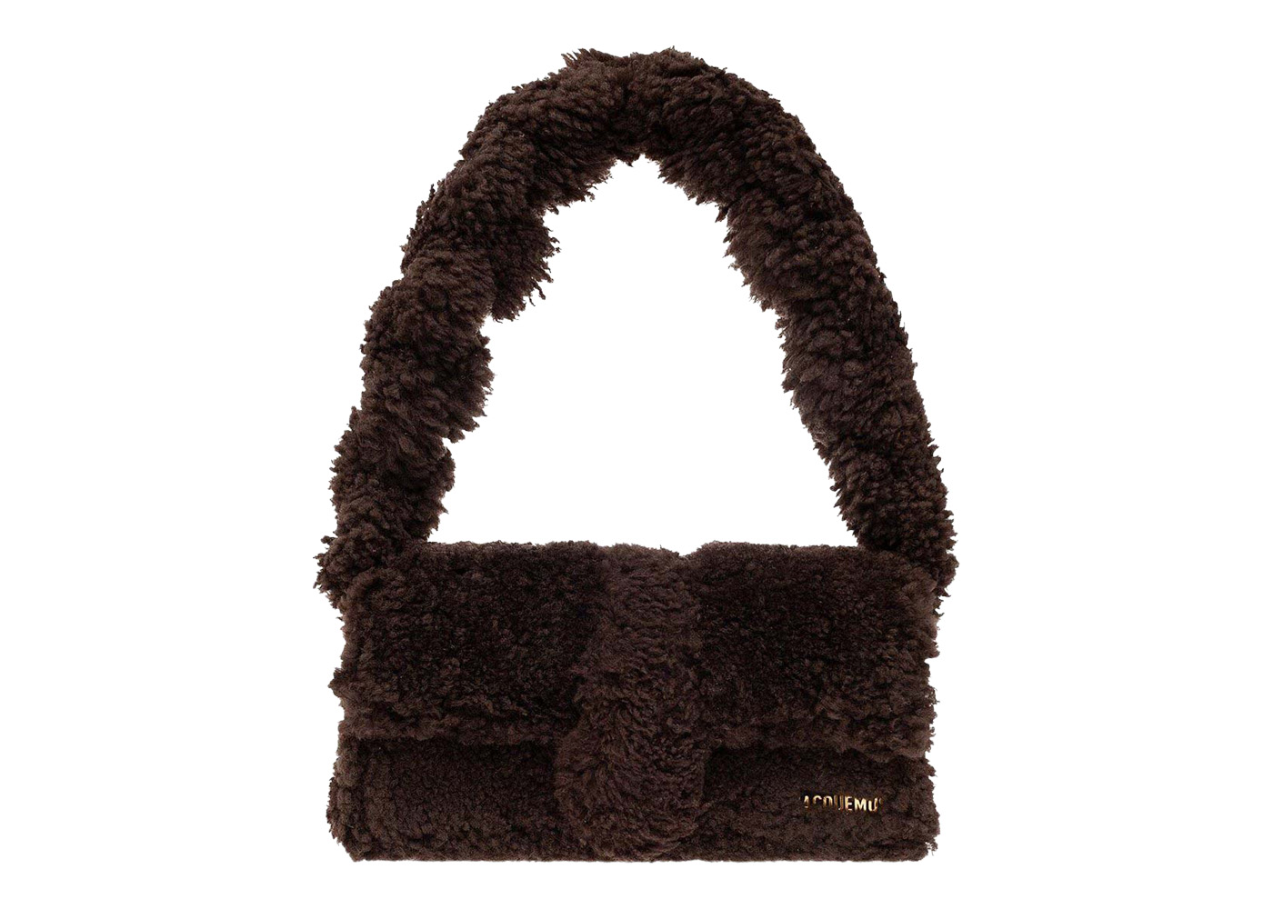 Jacquemus Le Bambidou Fur Shoulder Bag Dark Brown