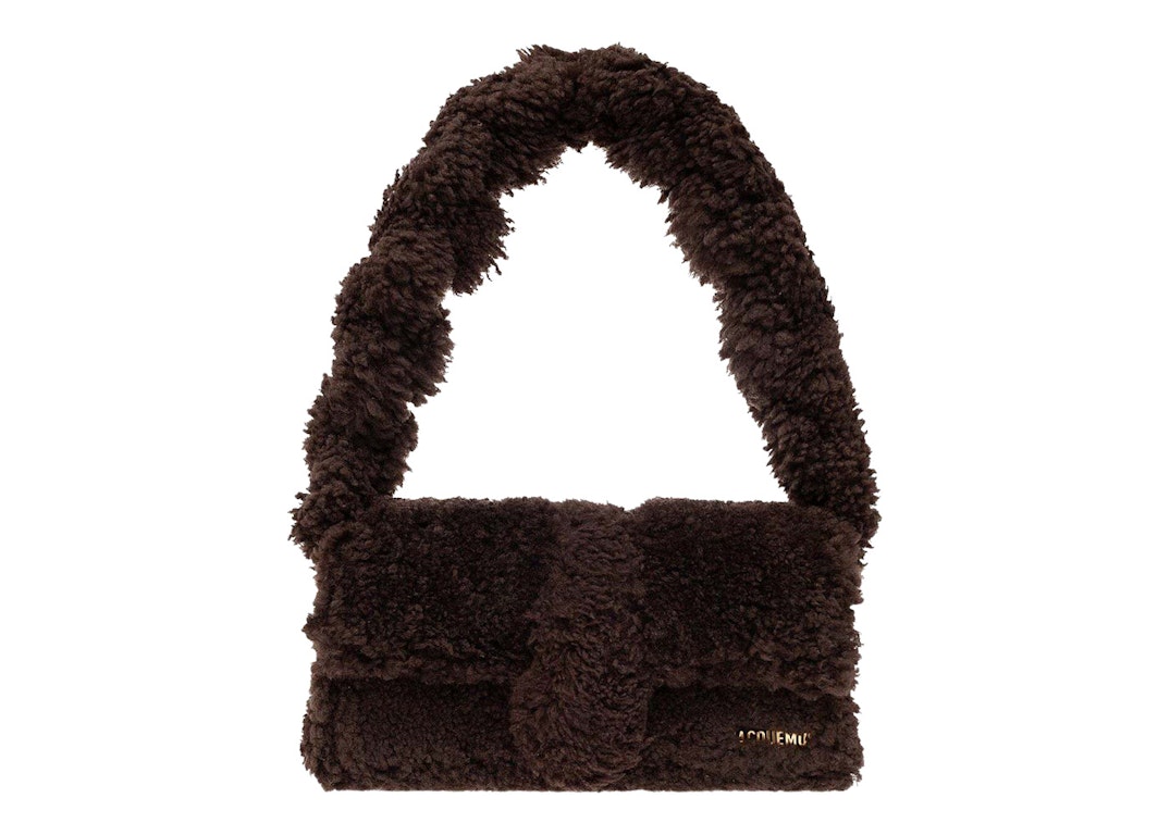 Pre-owned Jacquemus Le Bambidou Fur Shoulder Bag Dark Brown
