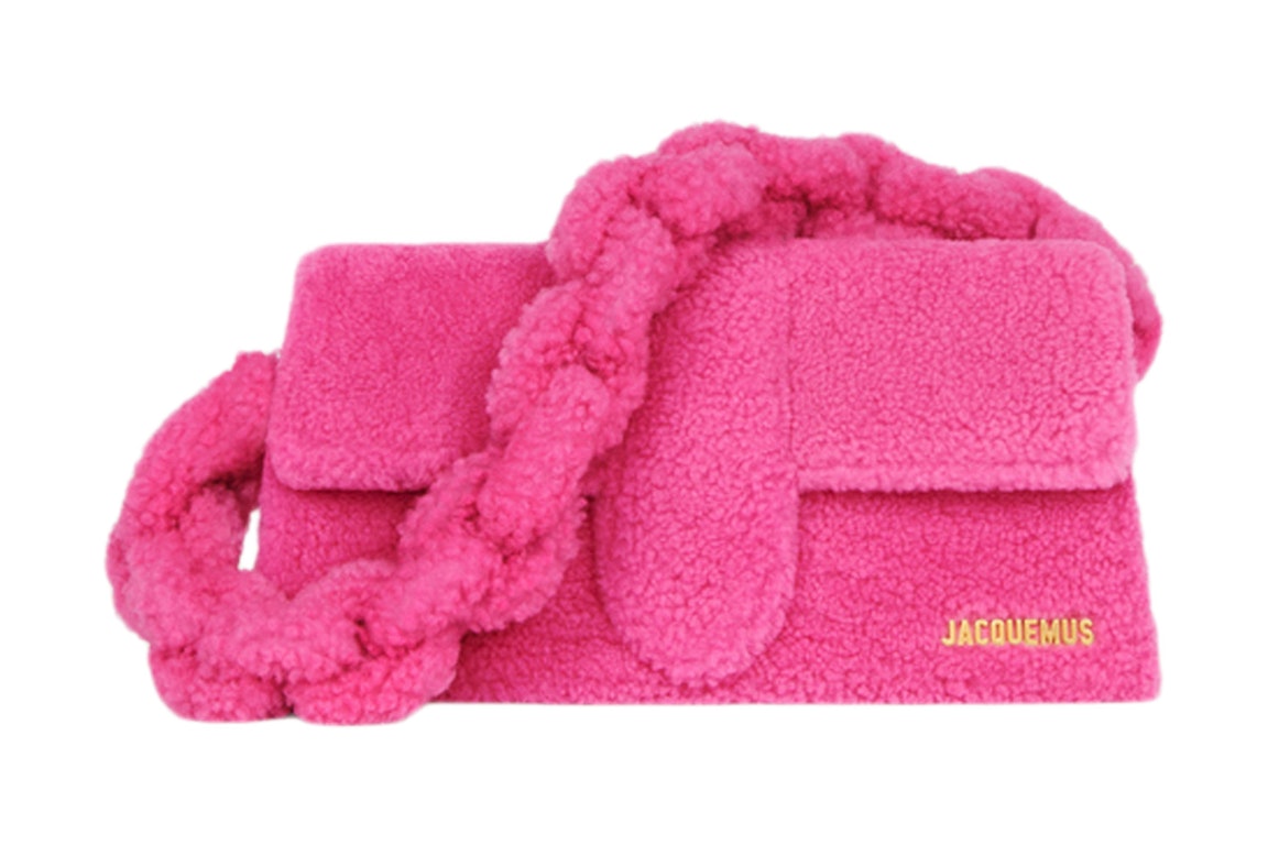 Pre-owned Jacquemus Le Bambidou Shearling Flap Bag Pink