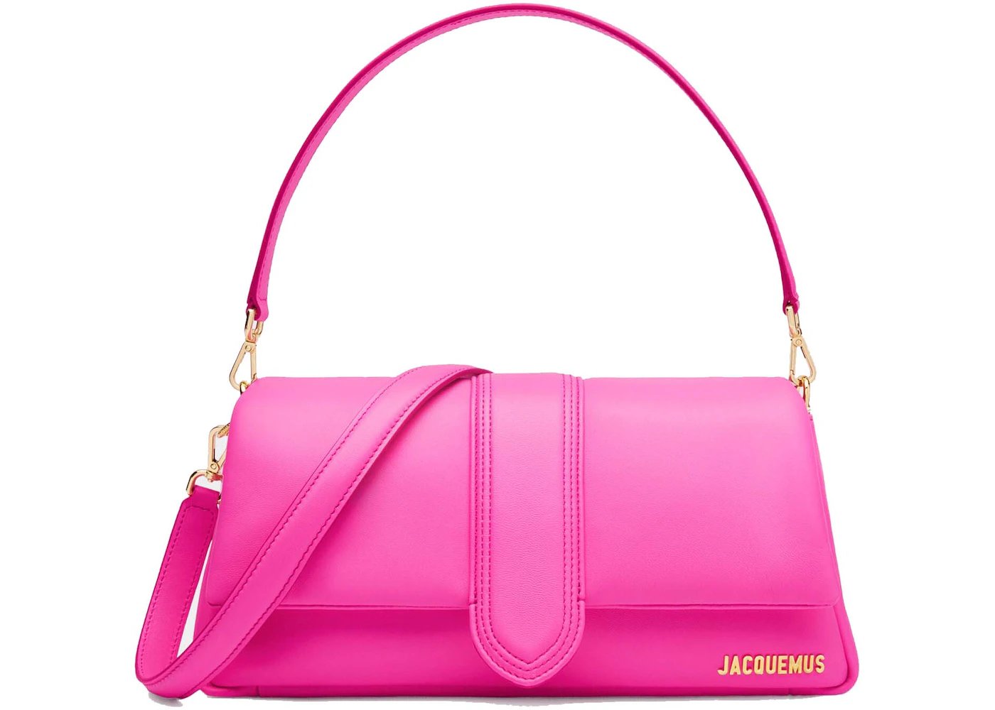 Jacquemus Le Bambimou Neon Pink in Leather with Gold-tone - GB