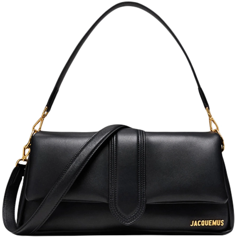 Jacquemus Le Bambimou Puffed Flap Bag Black in Lambskin Leather with ...
