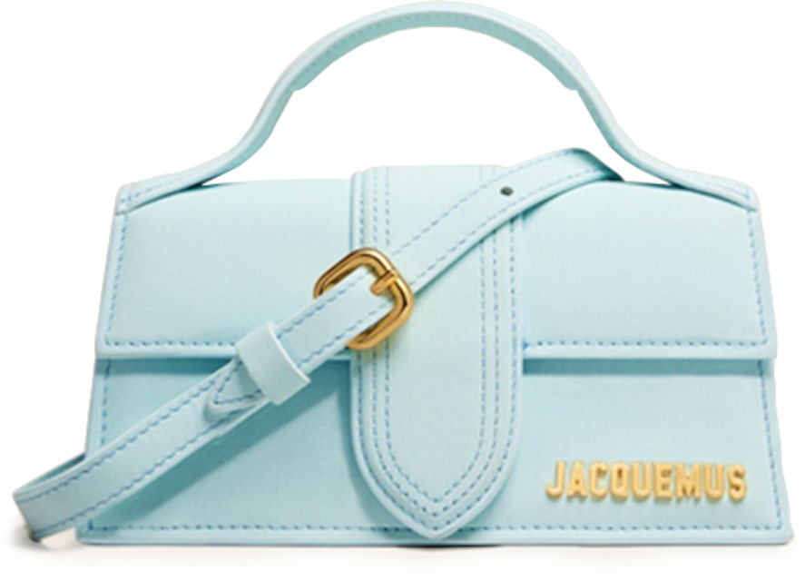 Jacquemus Le Bambino Flap Bag Small Pale Blue in Cowskin Leather