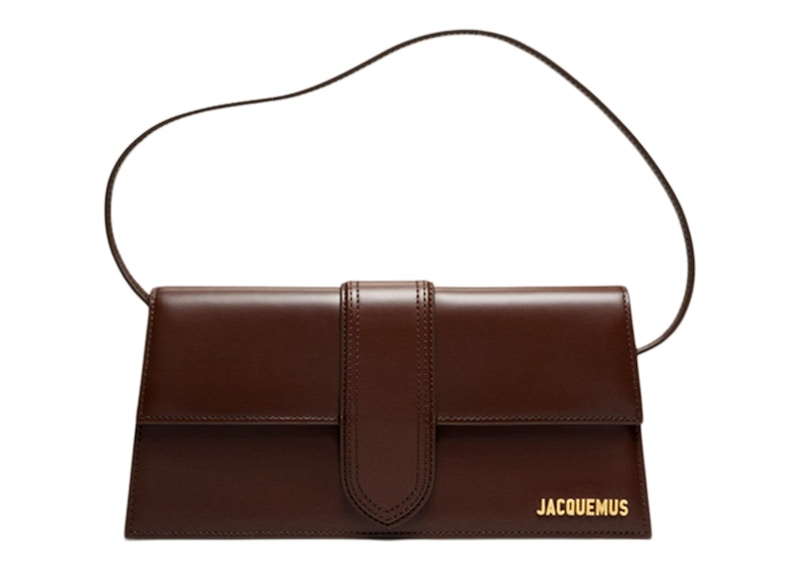Jacquemus Le Bambino Long Flap Bag Brown in Cowskin Leather