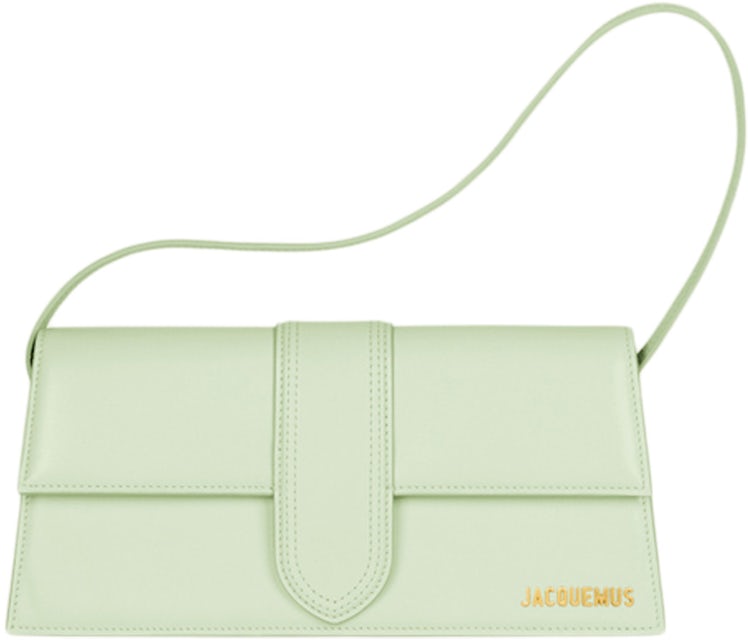 Jacquemus Le Bambino Long Shoulder Bag White in Leather with Gold