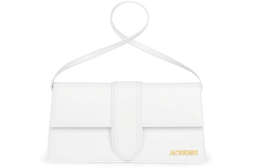 Jacquemus Le Bambino Long Shoulder Bag White in Leather with Gold-tone - US