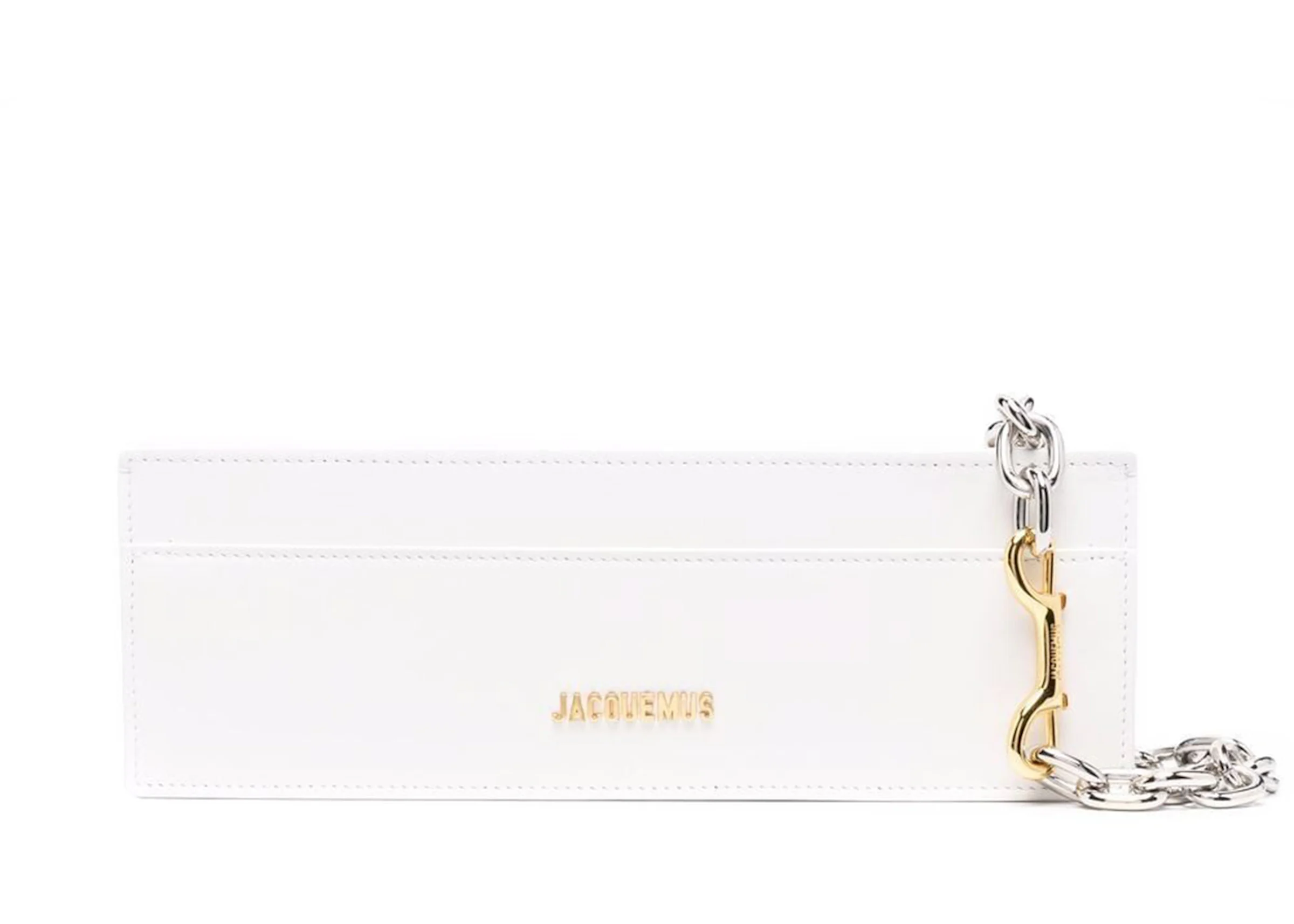 Jacquemus Le Bambino Shoulder Bag Long White in Leather with Gold-tone - US