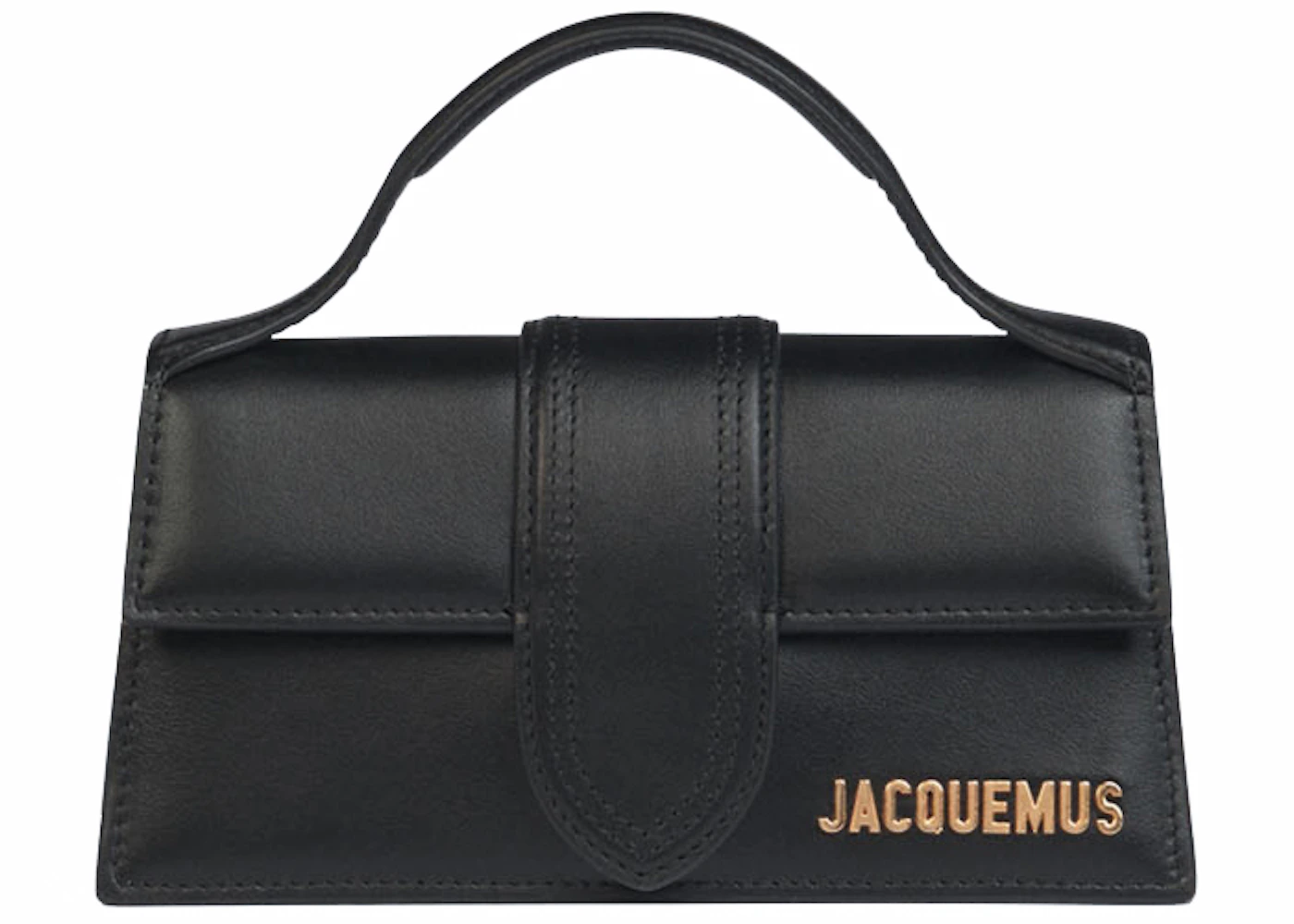 Jacquemus Le Bambino Top Handle Bag Small Black in Leather with Gold ...