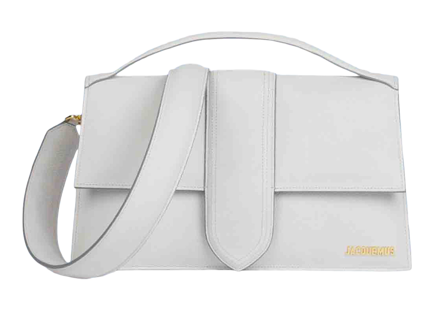 Jacquemus Le Bambinou Light Grey in Suede Calfskin with Gold-tone - US