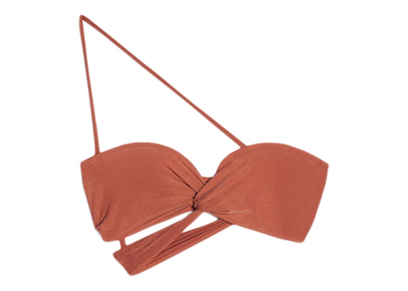 Pre-owned Jacquemus Women's Le Bandeau Espelho Asymmetric Twisted Top In Red