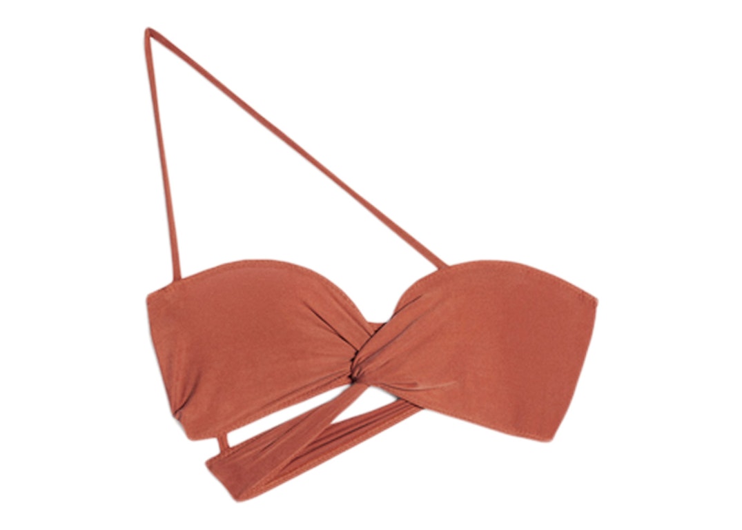 Pre-owned Jacquemus Le Bandeau Espelho Asymmetric Twisted Top Red