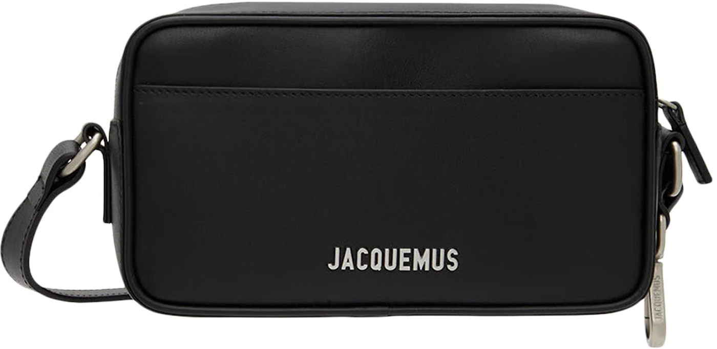 Jacquemus Le Baneto Strap Pochette Bag Black in Cowskin Leather with ...
