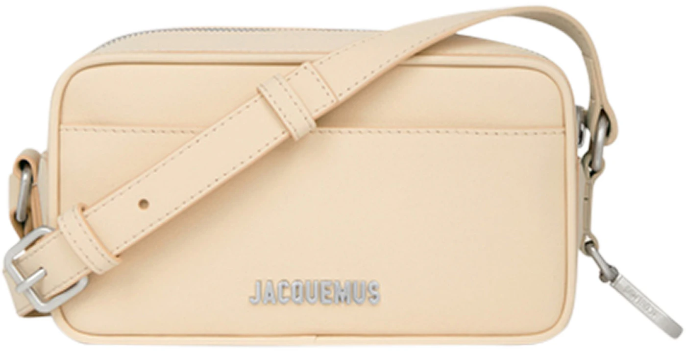 Jacquemus Le Baneto Strap Pochette Bag Ivory in Rubberized Cowskin