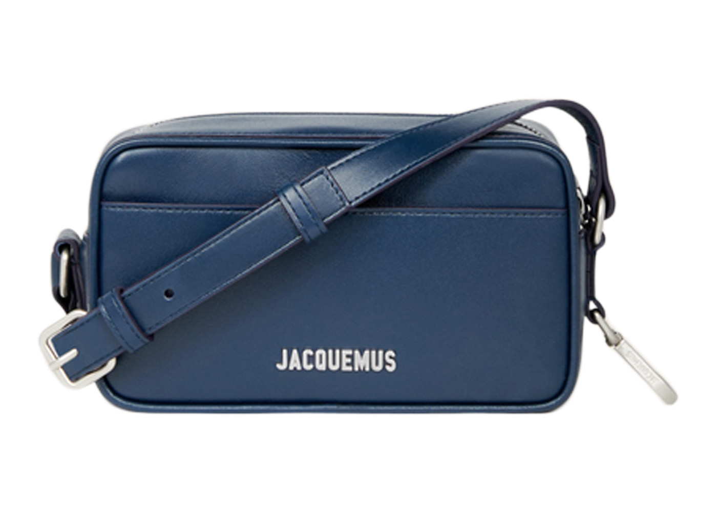Jacquemus Le Baneto Strap Pochette Bag Navy in Cowskin Leather 