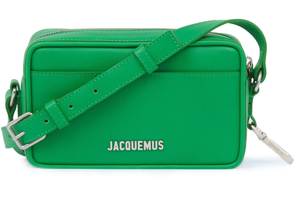 Jacquemus Le Baneto Strapped Pochette Bag Green in Leather with Silver-tone  - US
