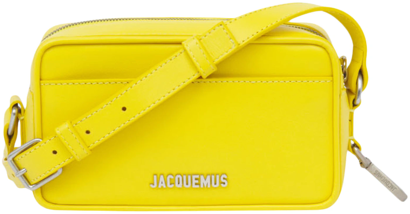 Jacquemus Le Baneto Strapped Pochette Bag Yellow in Leather with Silver ...