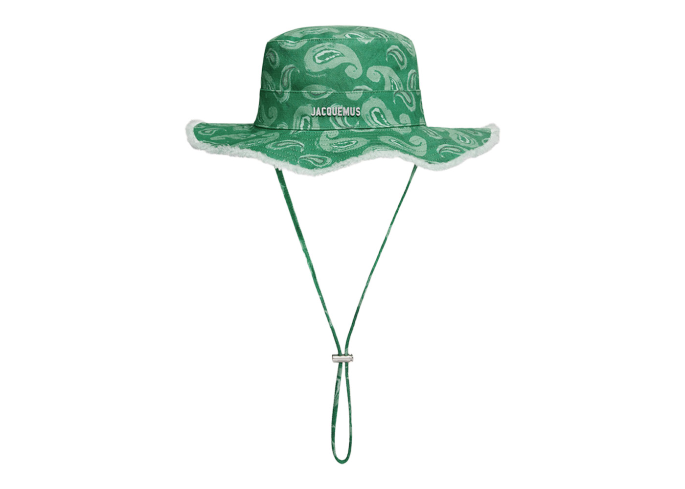 Jacquemus Le Bob Artichaut Frayed Expedition Hat Print Pop Green Paisley