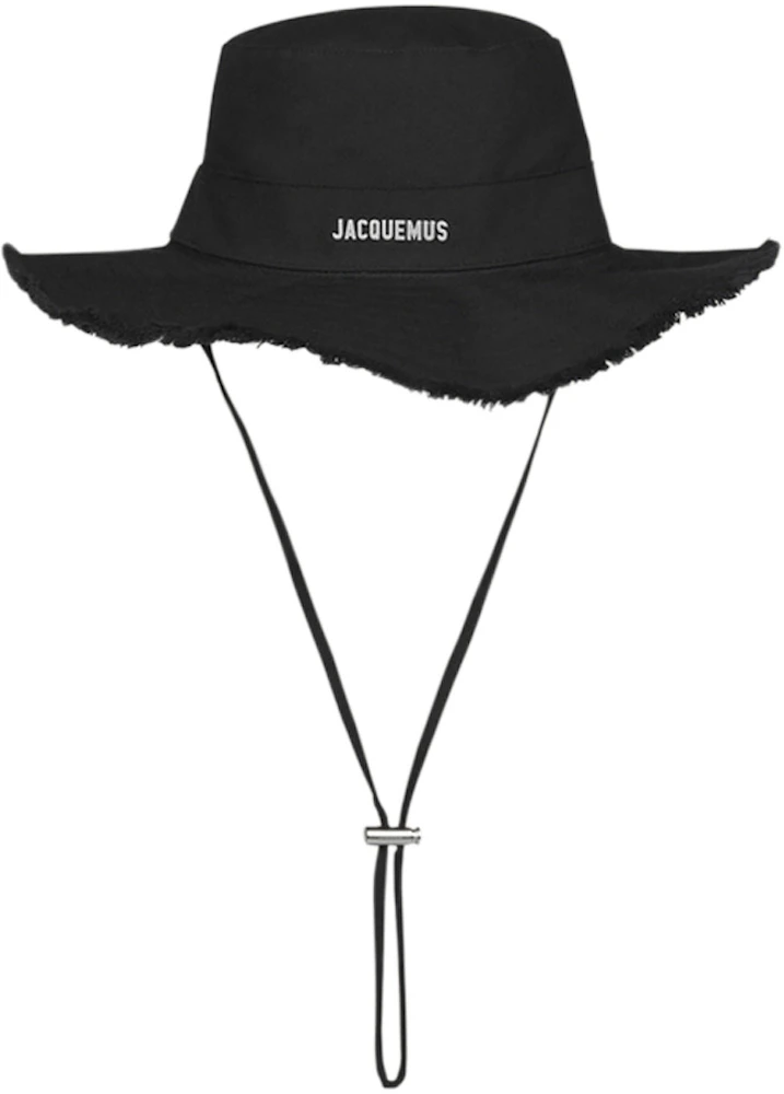 Jacquemus Le Bob Artichaut Large Brim Bucket Hat Black - US