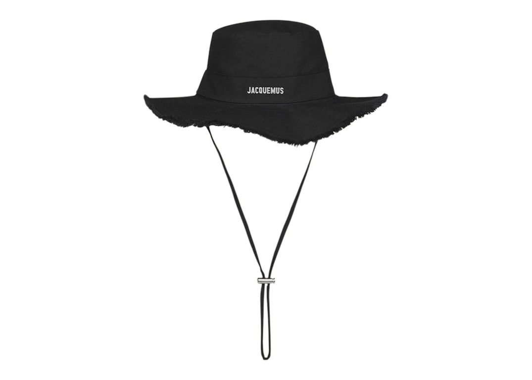Pre-owned Jacquemus Le Bob Artichaut Large Brim Bucket Hat Black