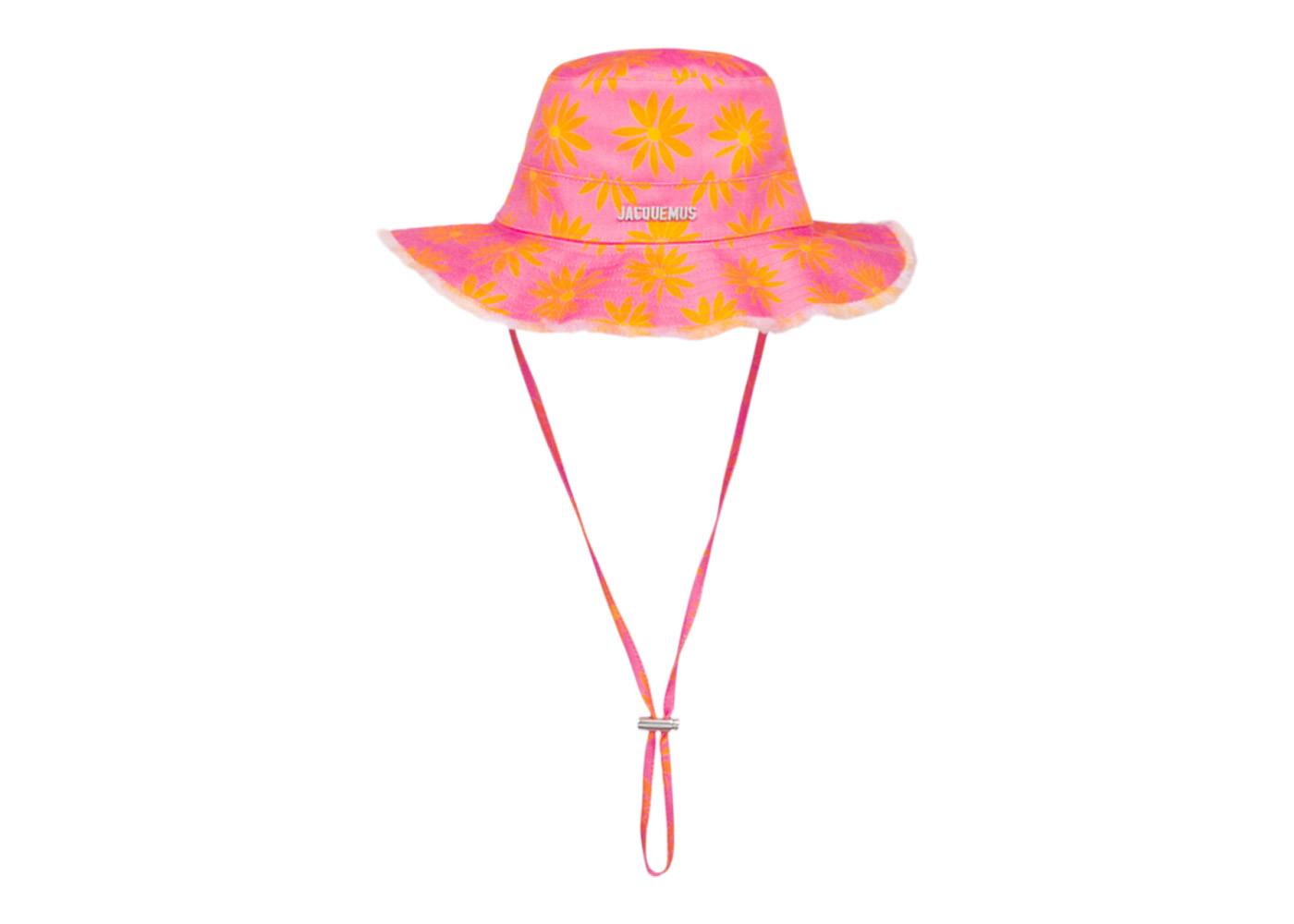 Jacquemus Le Bob Artichaut Large Brim Bucket Hat Print Orange/Pink 