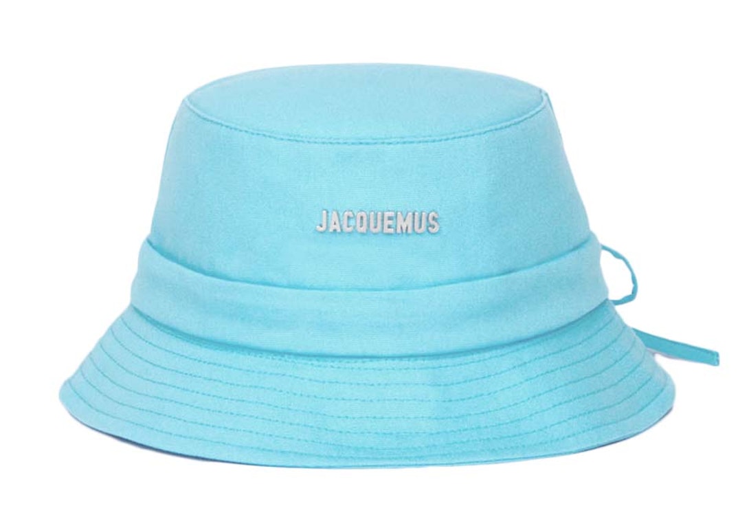 Pre-owned Jacquemus Le Bob Gadjo Bow Bucket Hat Turquoise