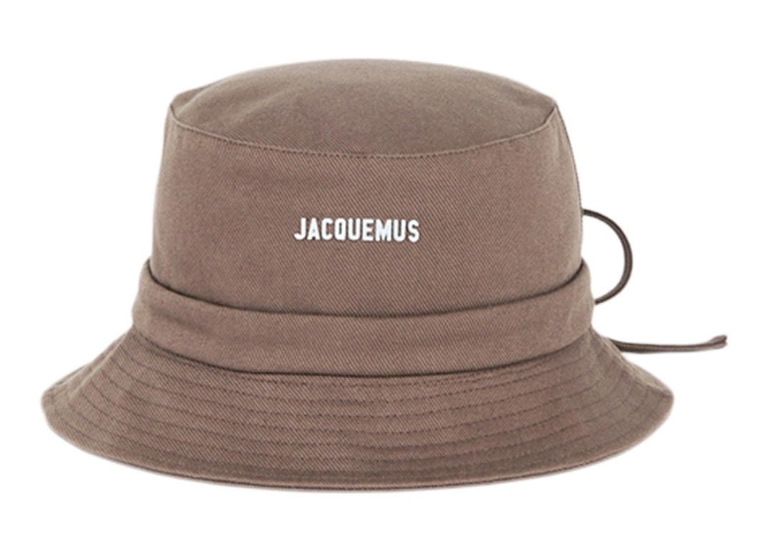 Pre-owned Jacquemus Le Bob Gadjo Bow Knotted Bucket Hat Brown
