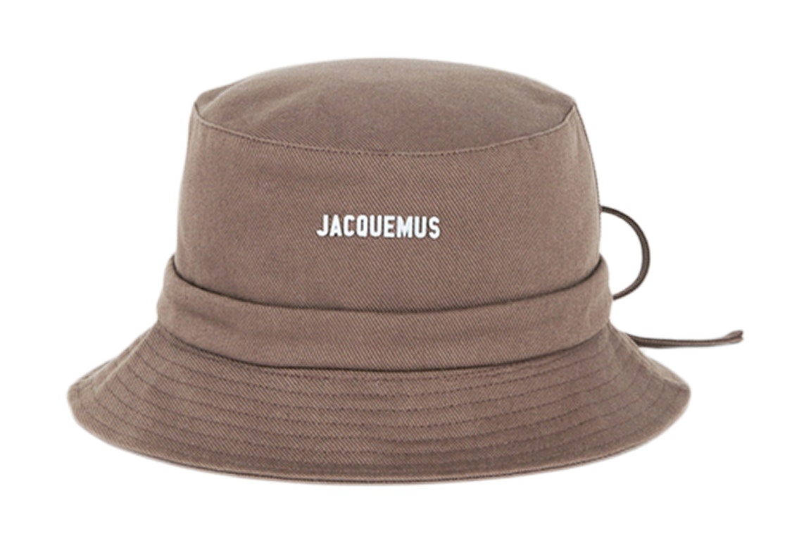 Pre-owned Jacquemus Le Bob Gadjo Bow Knotted Bucket Hat Brown