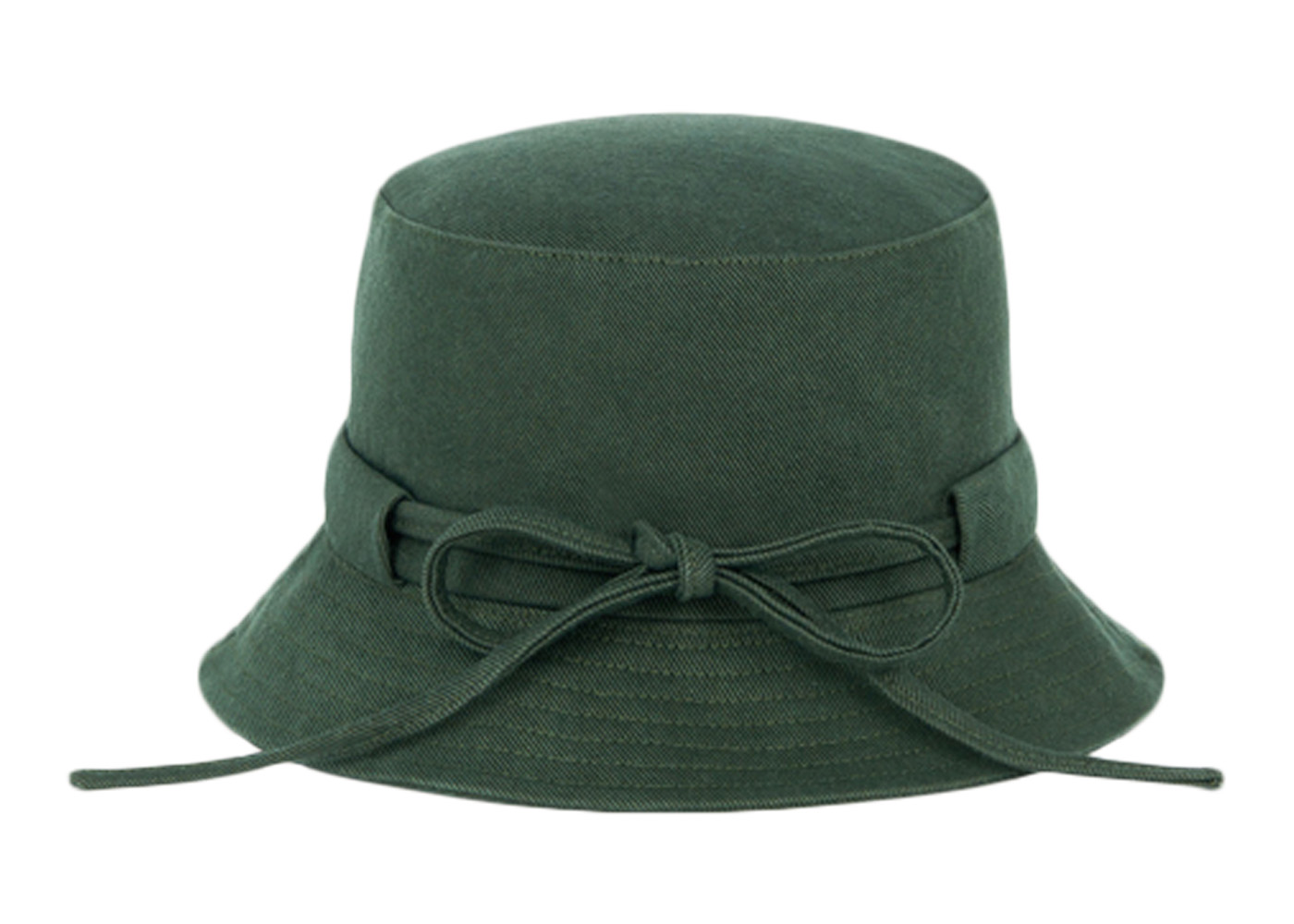 Jacquemus Le Bob Gadjo Bow Knotted Bucket Hat Dark Green