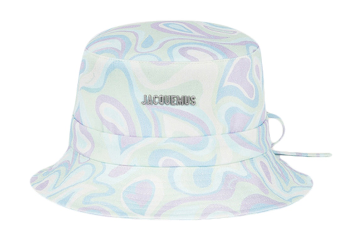 Pre-owned Jacquemus Le Bob Gadjo Bow Knotted Bucket Hat Print Faded Paisley