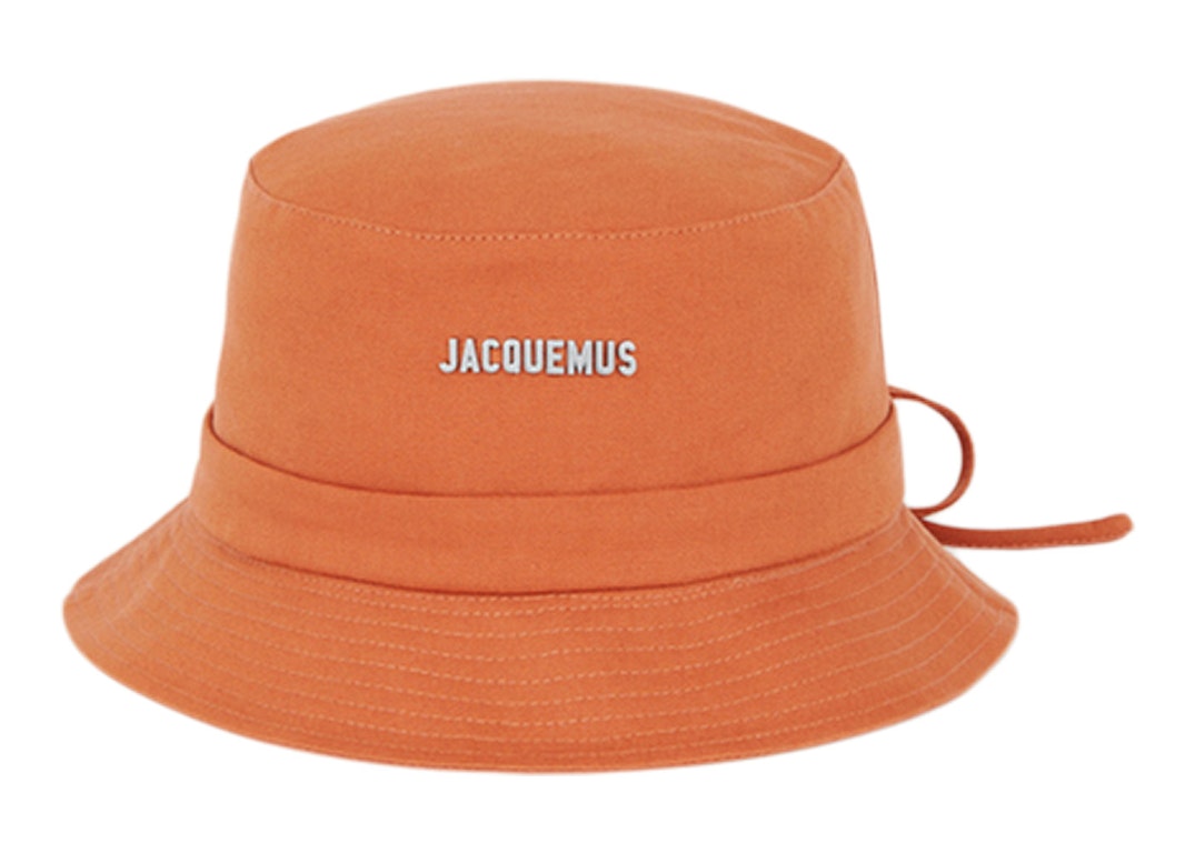 Pre-owned Jacquemus Le Bob Gadjo Bow Knotted Bucket Hat Terracotta