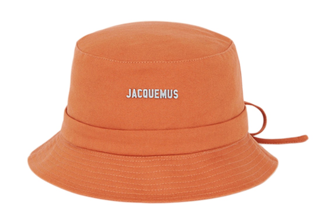 Pre-owned Jacquemus Le Bob Gadjo Bow Knotted Bucket Hat Terracotta