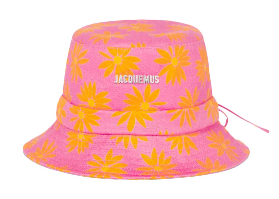 Jacquemus Le Bob Gadjo Daisy Bow Bucket Hat Print Orange/Pink